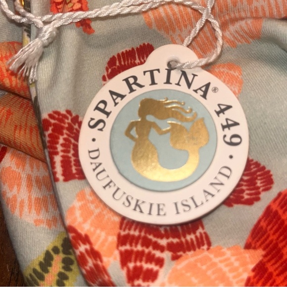 NEW SPARTINA 449 Tahlia Jersey Dress in Callawassie Flowers Seafoam XS - Picture 7 of 9